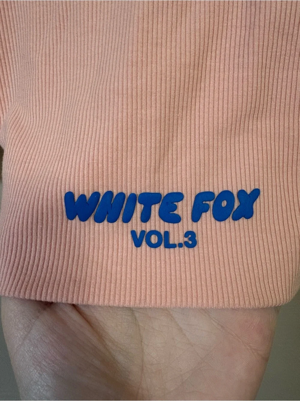 White Fox Offstage Ribbed Bike Shorts Apricot Ice Blue Size Small
